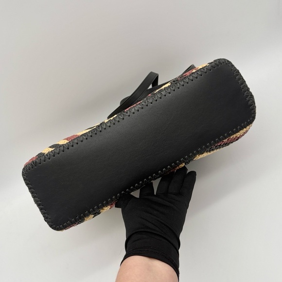 Ulla Johnson Lali Large Striped Raffia Tote Bag Black Tan - Picture 7 of 15